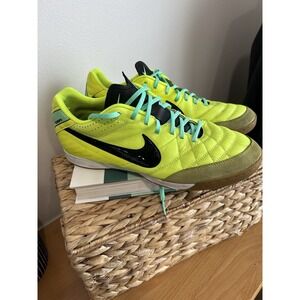 Nike Tiempo Natural IV IC‎ Soccer Shoes US 12 Yellow Black Leather Cleats